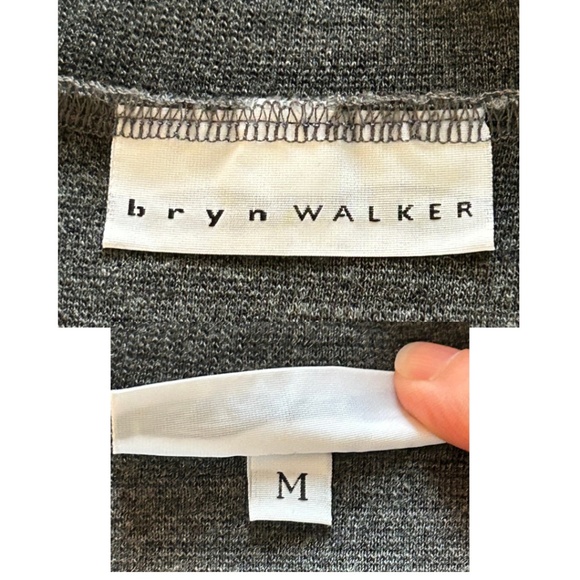 Bryn WALKER Oversized Crossover V-Neck Tunic Charcoal Grey 100% Wool Size M - Picture 8 of 15